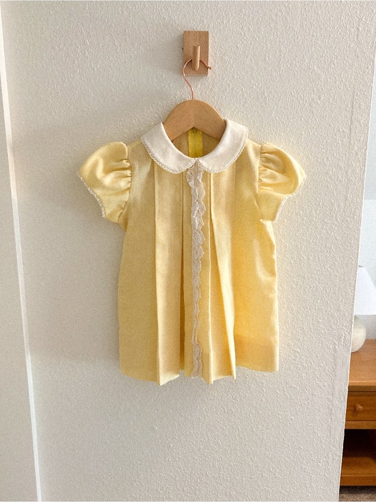 Treasures by toddle tyke Other - Classic Yellow Ruffled Peter Pan Collar toddler Dress  VINTAGE ✨